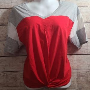 Jersey knit twist top